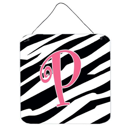 MICASA Letter P Initial Zebra Stripe And Pink Aluminium Metal Wall Or Door Hanging Prints MI54671